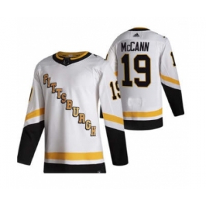 Men's Pittsburgh Penguins #19 Jared McCann White 2020-21 Reverse Retro Alternate Hockey Jersey