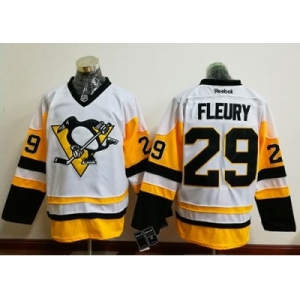 Men's Pittsburgh Penguins #29 Andre Fleury White New Away Stitched NHL Jersey