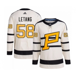 Men's Pittsburgh Penguins #58 Kris Letang Cream 2023 Winter Classic Stitched Jersey