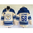 Men's Pittsburgh Penguins #58 Kris Letang Cream Sawyer Hooded Sweatshirt Stitched NHL Jersey