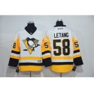 Men's Pittsburgh Penguins #58 Kris Letang White New Away Stitched NHL Jersey