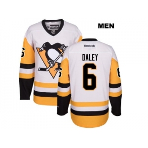 Men's Pittsburgh Penguins #6 Trevor Daley Reebok White Away Premier Player Jersey