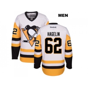 Men's Pittsburgh Penguins #62 Carl Hagelin Reebok White Away Premier Player Jersey