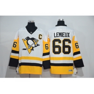 Men's Pittsburgh Penguins #66 Mario Lemieux White New Away Stitched NHL Jersey