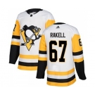 Men's Pittsburgh Penguins #67 Rickard Rakell White Road Authentic Stitched NHL Jersey