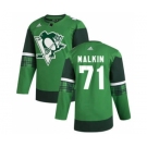 Men's Pittsburgh Penguins #71 Evgeni Malkin 2020 St. Patrick's Day Stitched Hockey Jersey Green