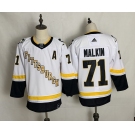 Men's Pittsburgh Penguins #71 Evgeni Malkin Authentic White Away Hockey Jersey