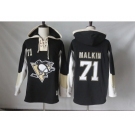 Men's Pittsburgh Penguins #71 Evgeni Malkin Black Pullover Hoodie Stitched NHL Jersey