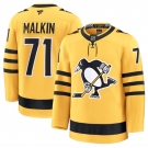 Men's Pittsburgh Penguins #71 Evgeni Malkin Gold 2025 Alternate Stitched Hockey Jersey