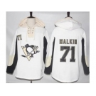 Men's Pittsburgh Penguins #71 Evgeni Malkin White Pullover Hoodie Stitched NHL Jersey