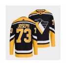 Men's Pittsburgh Penguins #73 Pierre-Olivier Joseph Black 2022 Reverse Retro Stitched Jersey