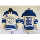 Men's Pittsburgh Penguins #81 Phil Kessel Cream Sawyer Hooded Sweatshirt Stitched NHL Jersey