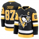 Men's Pittsburgh Penguins #87 Sidney Crosby Black 2024-25 Home Stitched Hockey Jersey