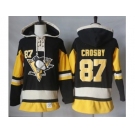 Men's Pittsburgh Penguins #87 Sidney Crosby Black Alternate Sawyer Hooded Sweatshirt Stitched NHL Jersey