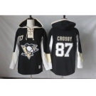 Men's Pittsburgh Penguins #87 Sidney Crosby Black Pullover Hoodie Stitched NHL Jersey