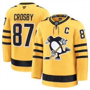 Men's Pittsburgh Penguins #87 Sidney Crosby Gold 2025 Alternate Stitched Hockey Jersey