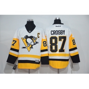 Men's Pittsburgh Penguins #87 Sidney Crosby White New Away Stitched NHL Jersey