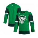 Men's Pittsburgh Penguins Blank 2020 St. Patrick's Day Stitched Hockey Jersey Green