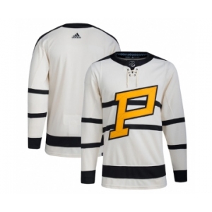 Men's Pittsburgh Penguins Blank Cream 2023 Winter Classic Stitched Jersey