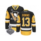 Men's Reebok Pittsburgh Penguins #13 Nick Bonino Authentic Black Gold Third 2017 Stanley Cup Final NHL Jersey