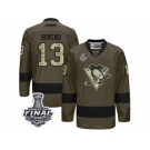 Men's Reebok Pittsburgh Penguins #13 Nick Bonino Authentic Green Salute to Service 2017 Stanley Cup Final NHL Jersey