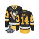 Men's Reebok Pittsburgh Penguins #14 Chris Kunitz Premier Black Gold Third 2017 Stanley Cup Champions NHL Jersey