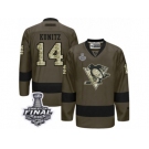 Men's Reebok Pittsburgh Penguins #14 Chris Kunitz Premier Green Salute to Service 2017 Stanley Cup Final NHL Jersey