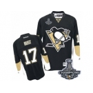 Men's Reebok Pittsburgh Penguins #17 Bryan Rust Authentic Black Home 2017 Stanley Cup Champions NHL Jersey