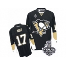 Men's Reebok Pittsburgh Penguins #17 Bryan Rust Authentic Black Home 2017 Stanley Cup Final NHL Jersey