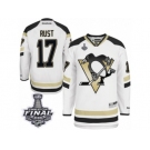 Men's Reebok Pittsburgh Penguins #17 Bryan Rust Authentic White 2014 Stadium Series 2017 Stanley Cup Final NHL Jersey