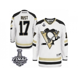 Men's Reebok Pittsburgh Penguins #17 Bryan Rust Authentic White 2014 Stadium Series 2017 Stanley Cup Final NHL Jersey