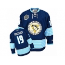 Men's Reebok Pittsburgh Penguins #19 Bryan Trottier Authentic Navy Blue Third Vintage NHL Jersey