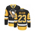 Men's Reebok Pittsburgh Penguins #23 Scott Wilson Premier Black Gold Third NHL Jersey