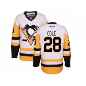 Men's Reebok Pittsburgh Penguins #28 Ian Cole Premier White Away NHL Jersey