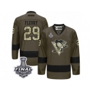 Men's Reebok Pittsburgh Penguins #29 Marc-Andre Fleury Authentic Green Salute to Service 2017 Stanley Cup Final NHL Jersey