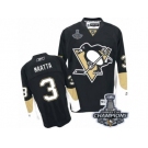 Men's Reebok Pittsburgh Penguins #3 Olli Maatta Premier Black Home 2017 Stanley Cup Champions NHL Jersey