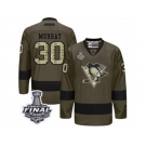 Men's Reebok Pittsburgh Penguins #30 Matt Murray Authentic Green Salute to Service 2017 Stanley Cup Final NHL Jersey