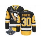 Men's Reebok Pittsburgh Penguins #30 Matt Murray Premier Black Gold Third 2017 Stanley Cup Champions NHL Jersey