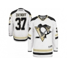 Men's Reebok Pittsburgh Penguins #37 Jeff Zatkoff Premier White 2014 Stadium Series NHL Jersey