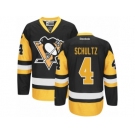 Men's Reebok Pittsburgh Penguins #4 Justin Schultz Authentic Black-Gold Third NHL Jersey