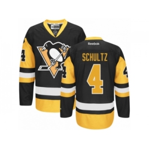 Men's Reebok Pittsburgh Penguins #4 Justin Schultz Authentic Black-Gold Third NHL Jersey