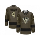 Men's Reebok Pittsburgh Penguins #4 Justin Schultz Authentic Green Salute to Service NHL Jersey