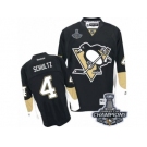 Men's Reebok Pittsburgh Penguins #4 Justin Schultz Premier Black Home 2017 Stanley Cup Champions NHL Jersey