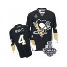 Men's Reebok Pittsburgh Penguins #4 Justin Schultz Premier Black Home 2017 Stanley Cup Final NHL Jersey