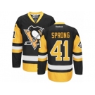 Men's Reebok Pittsburgh Penguins #41 Daniel Sprong Authentic Black Gold Third NHL Jersey