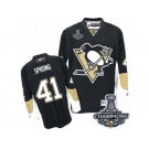 Men's Reebok Pittsburgh Penguins #41 Daniel Sprong Authentic Black Home 2017 Stanley Cup Champions NHL Jersey