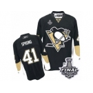 Men's Reebok Pittsburgh Penguins #41 Daniel Sprong Authentic Black Home 2017 Stanley Cup Final NHL Jersey