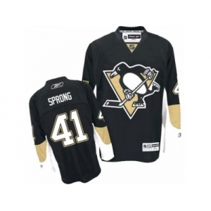 Men's Reebok Pittsburgh Penguins #41 Daniel Sprong Authentic Black Home NHL Jersey