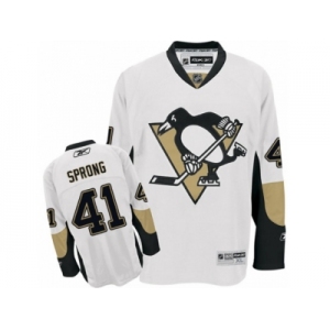 Men's Reebok Pittsburgh Penguins #41 Daniel Sprong Premier White Away NHL Jersey