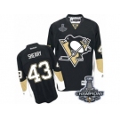 Men's Reebok Pittsburgh Penguins #43 Conor Sheary Authentic Black Home 2017 Stanley Cup Champions NHL Jersey